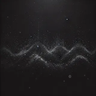 Black noise visualization showing irregular wave patterns and frequency distribution, mathematical representation of -2 spectral density with decreasing power at higher frequencies. Computer-generated spectrogram demonstrating deepest form of random noise.